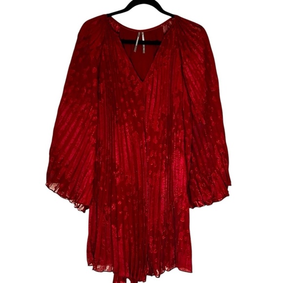 Anthropologie Toulon Pleated Mini Dress- Holidays Christmas Party Bohemian-Small - Picture 6 of 15